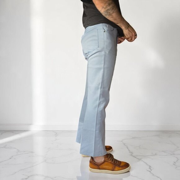 VTG Big Yank Jeans‎ Light Blue 34x28.5 High-Waisted Wide-Leg Denim 1970s USA - Picture 1 of 15